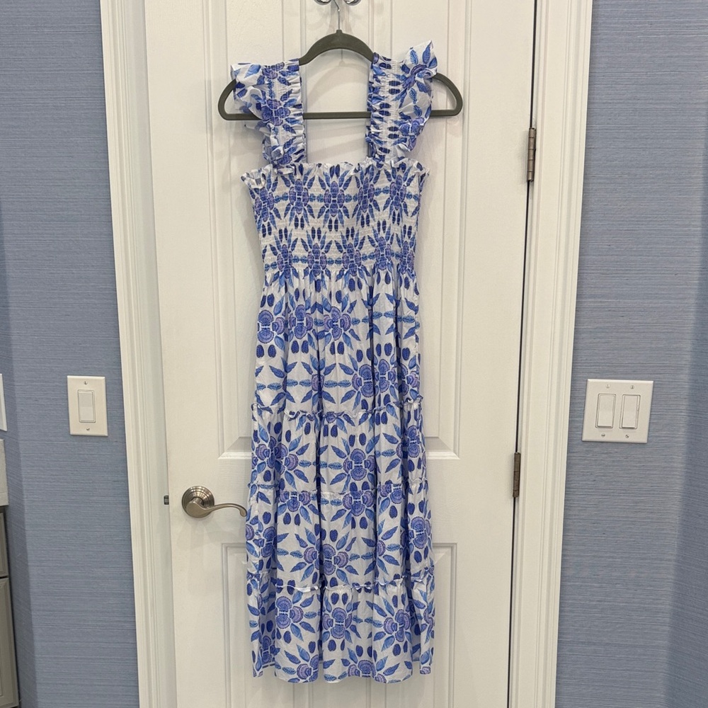 Ellie Nap Dress - Blue Shell Mosaic Cotton